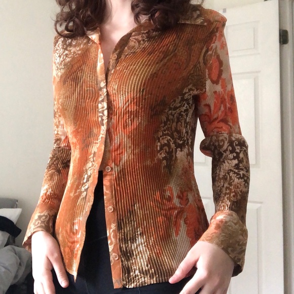 SOLD ON DEPOP @winedark / micro mesh blouse - Picture 1 of 4